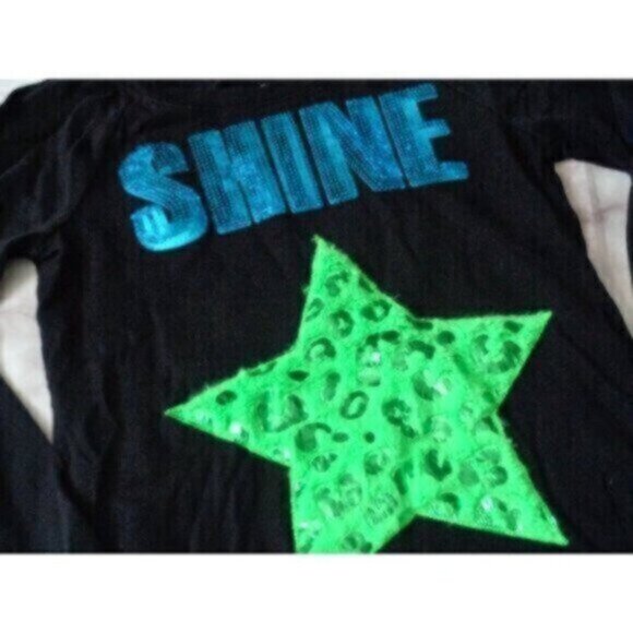 Justice girls' size 18 black "Shine" sequined sweater top Retails $45 - Picture 6 of 6